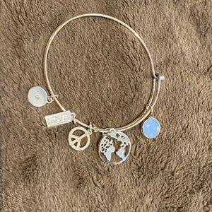 Silver Charm Bracelet with Blue Accents